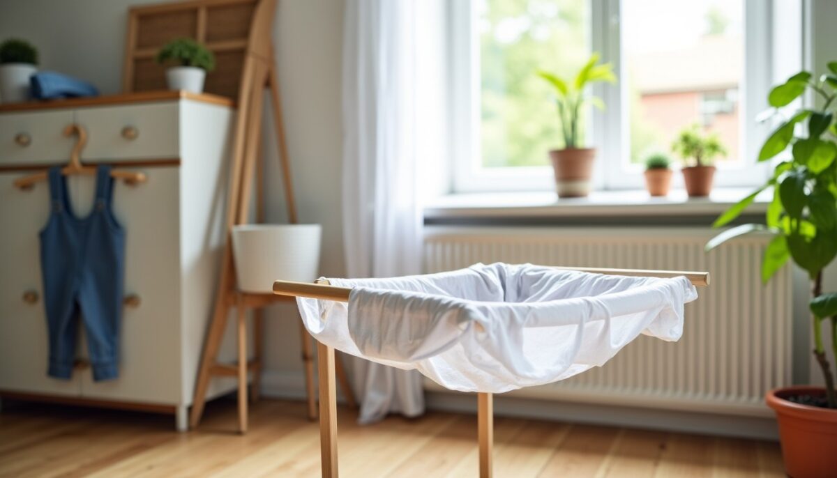Votre linge met deux jours à sécher en appartement ? Découvrez cet ingénieux appareil à installer près de l’étendoir pour le plier avant midi !