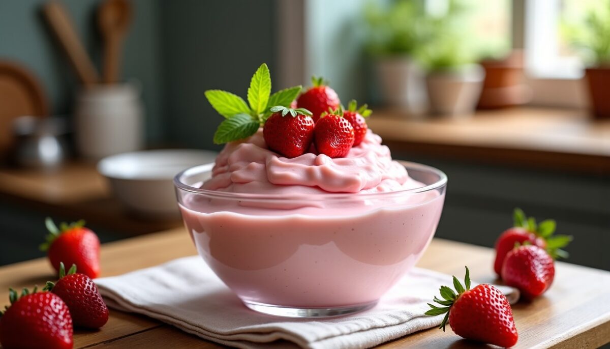 Une mousse de fraises aérienne sans gélatine ni cuisson : le secret d’une texture parfaite avec un simple geste et des blancs en neige