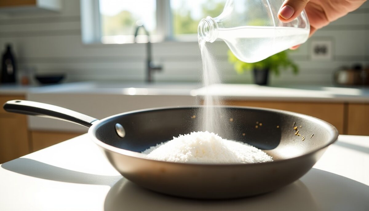 Pourquoi mélanger bicarbonate et vinaigre dans une poêle brûlée ? Découvrez leur effet surprenant et mode d’emploi